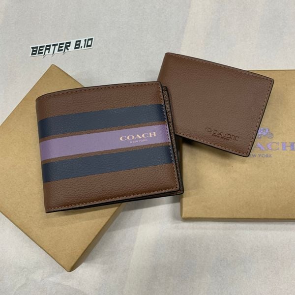 825 - Ví Coach nam 3-in-1 Wallet dáng gập, tặng kèm ví thẻ - màu 