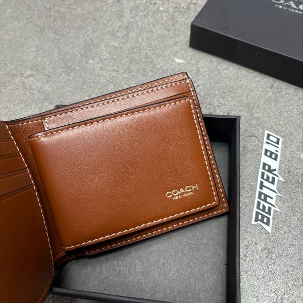 801 - Ví Coach Nam 3 in 1 Wallet Billfold Brown - CY911