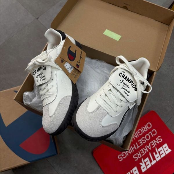 786 - Giày Champion Essentials Champ T-Trainer Cream Black - U5AFCTW15U3