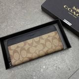 806 - Ví Coach Zip Around Wallet Black - F58112