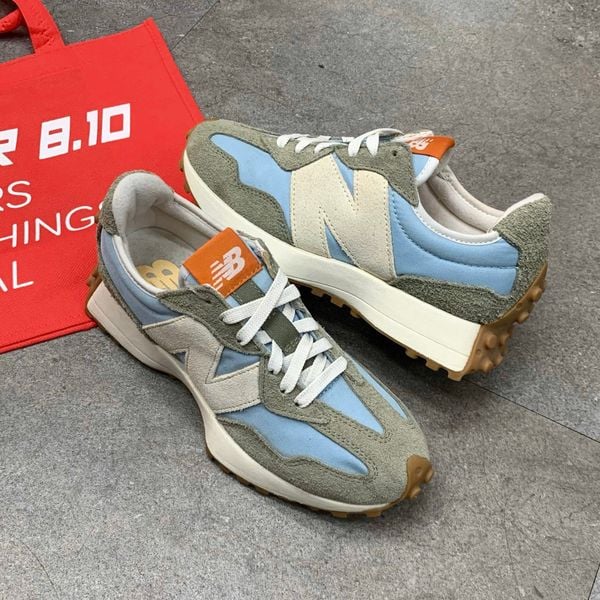 377 - Giày New Balance 327 White Blue Moss - U327SC