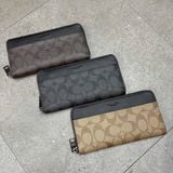 806 - Ví Coach Zip Around Wallet Black - F58112