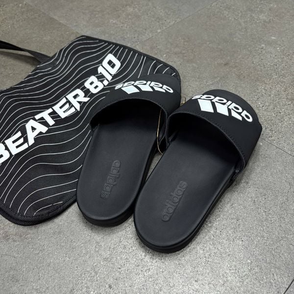 45 - Dép Adidas Adilette Comfort Chữ Đen - CG3425
