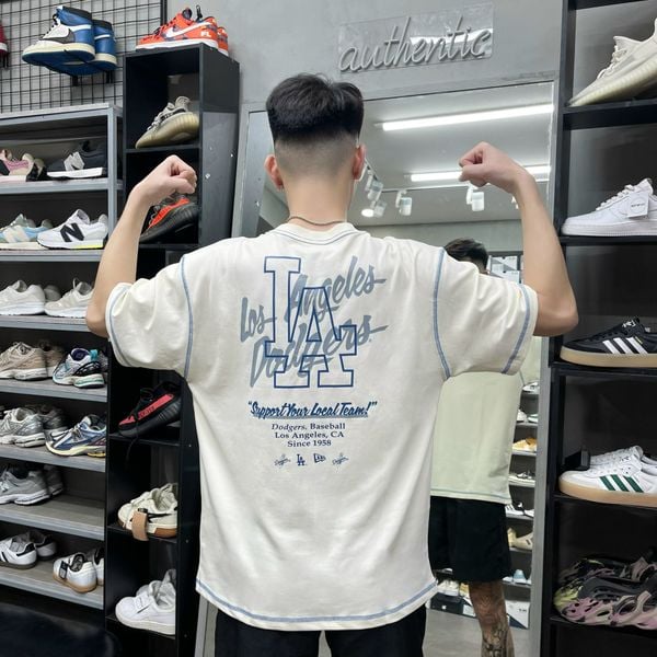 499 - Áo Thun New Era LA Support Kem - 13578452