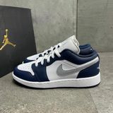 514 - Giày Nike Air Jordan 1 Low 'White Grey Navy' - 553560-141