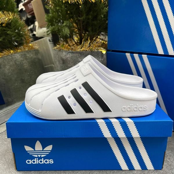 390 - Dép Sục Adidas Adilette Clogs White Black - FY8970