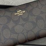 784 - Ví Coach Zip Signature Black - C4452
