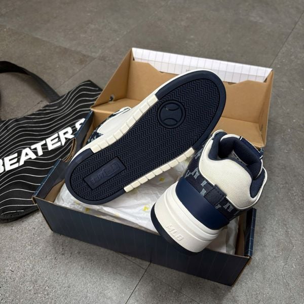 260 - Giày MLB Chunky Liner Mid Denim Monogram New York Yankees Navy - 3ASXCDN3N-50NYD