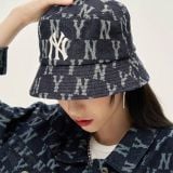 212 - Nón Bucket MLB Denim Monogram New York Yankees