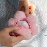 577 - Móc Khóa Túi Đựng Pop Mart Crybaby Sad Club Series-Silicone Plush Earphone Bag Màu Hồng Vàng