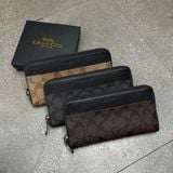 544 - Ví Coach Accordion Canvas Dáng Dài Khóa Zip