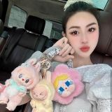 577 - Móc Khóa Túi Đựng Pop Mart Crybaby Sad Club Series-Silicone Plush Earphone Bag Màu Hồng Vàng