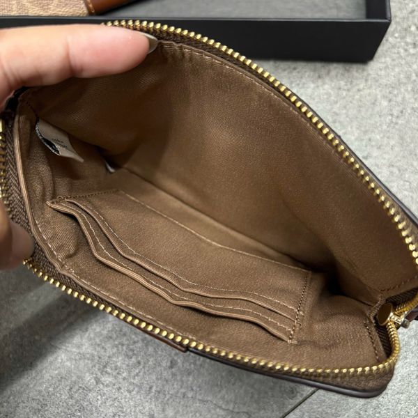 777 - Ví Coach Orange Corner Zip Monogram Wristlet in Signature Canvas - 91178 - IMNXU