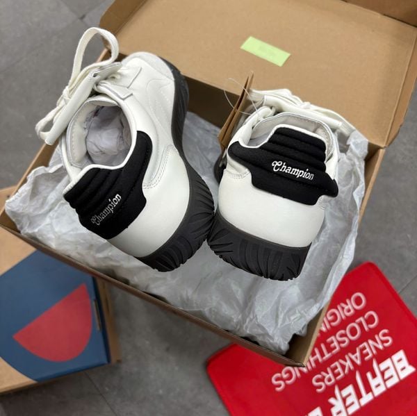 786 - Giày Champion Essentials Champ T-Trainer Cream Black - U5AFCTW15U3