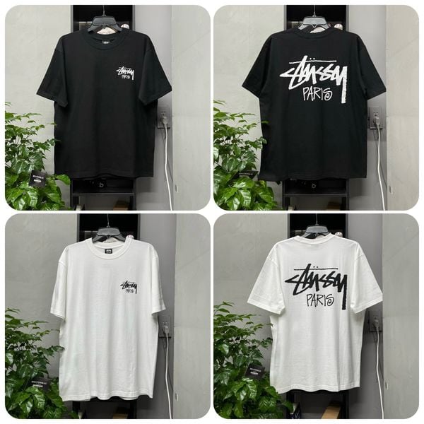 208 - Áo Thun Stussy Stock Paris Black/White - 3903751