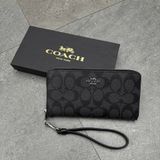 784 - Ví Coach Zip Signature Black - C4452