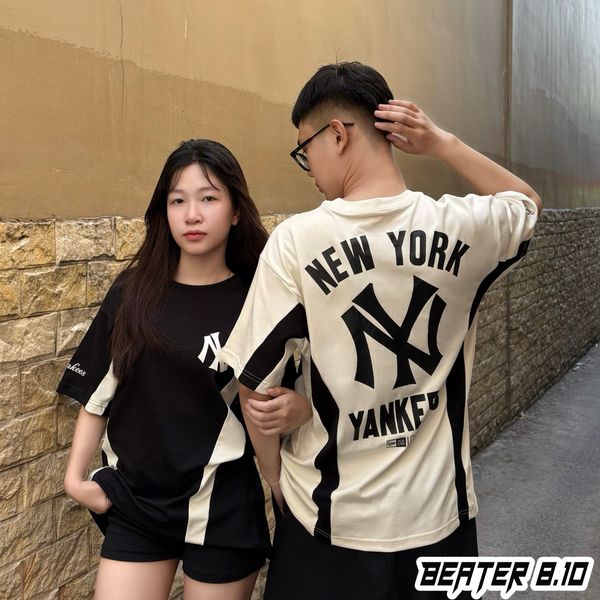 750 - Áo thun New Era New Yorks Yankees Raglan Trắng chữ Đen -  19228688