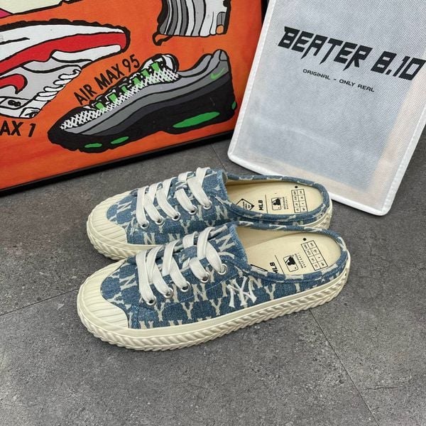 65 - Giày MLB Mule Playball Origin Mono Denim - 32SHSD111
