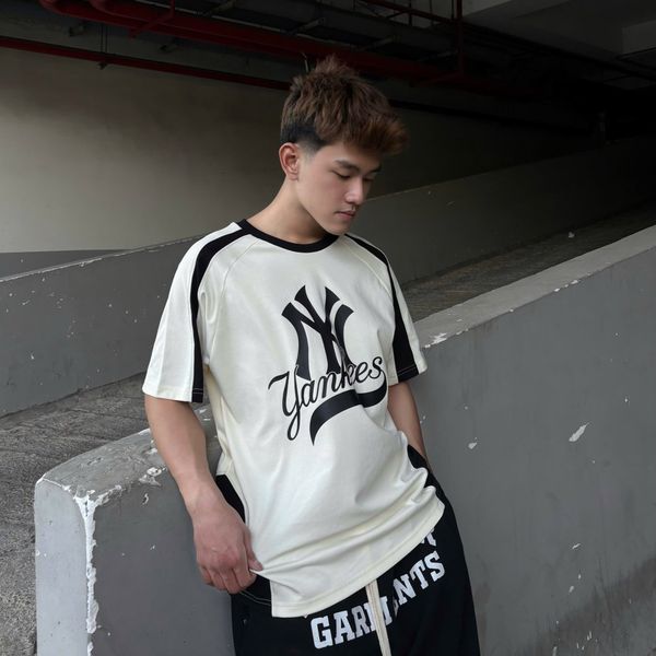 762 - Áo thun New Era Raglan New York Yankees Cream Black - 12224586