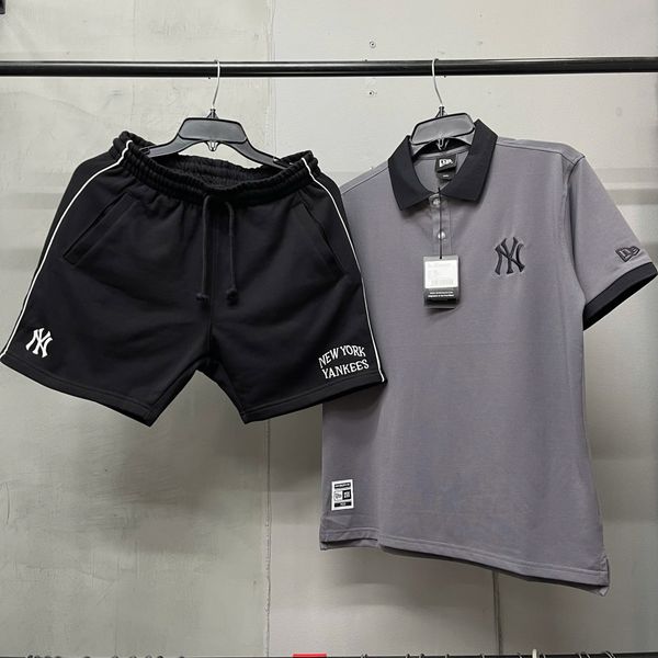 678 - Quần Short New Era NY Yankee Black Line White - 13335699