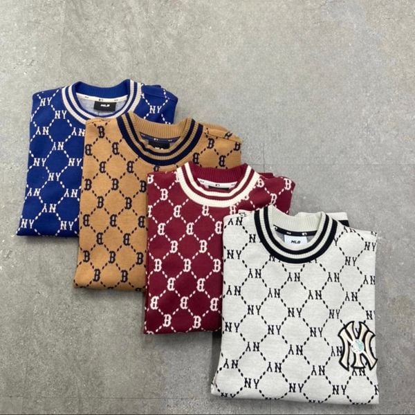 153 - Áo Sweater MLB Diamond Monogram New York Yankees (GREY/BLUE/RED/BROWN) - 3AMTM0724