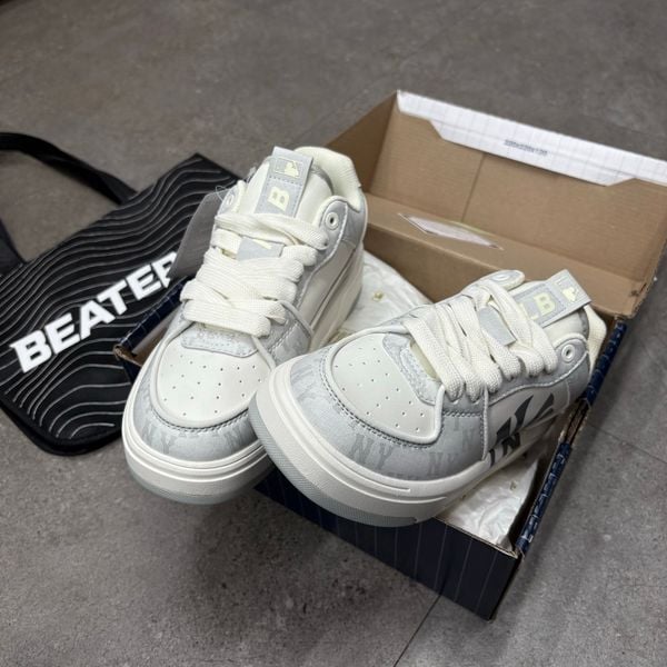 697 - Giày MLB Chunky Liner Denim Classic Mono New York Yankees Xám - 3ASXCLD4N-50GRS