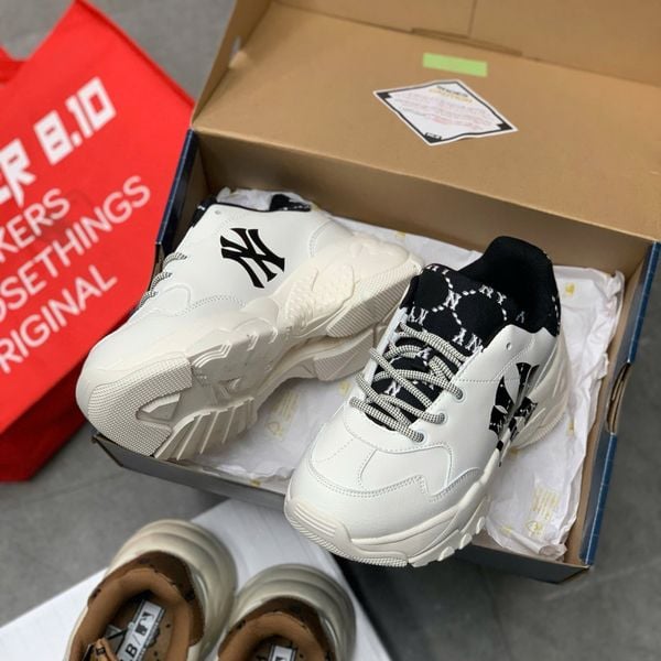 716 - Giày MLB BigBall Chunky Diamond Monogram New York Yankees Black - 3ASHCDM2N-50BKS