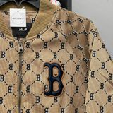 342 - Áo MLB Bomber Diamond Monogram Jacquard Boston B nâu - 3AJPM0224-43BGS