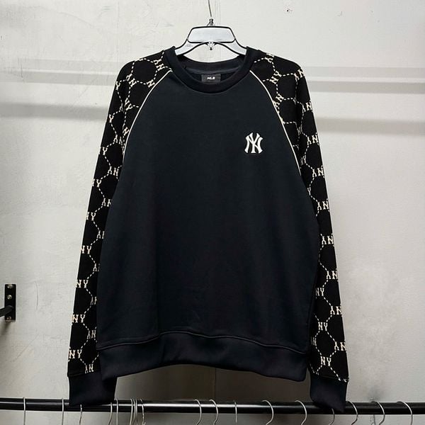 706 - Áo Sweater MLB Monogram New York Yankees Black Begei - 3AMTM1244-50BKS