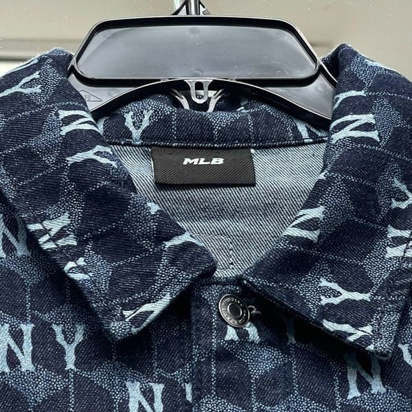 553 - Áo Sơ Mi Tay Dài MLB Denim Cube Monogram - 3ADRM0734-50NYD