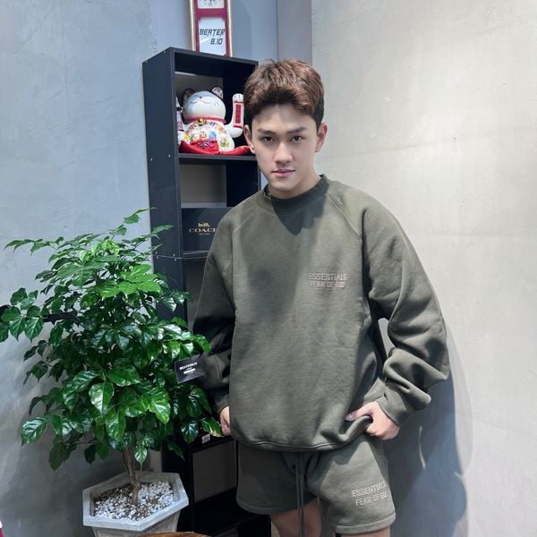 158 - Áo Sweater Essentials Fear Of God - Off Black ss2022