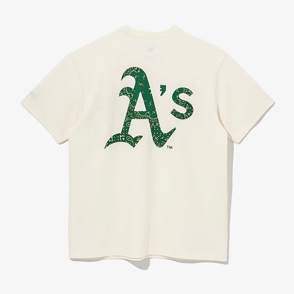 286 - Áo Thun New Era x MLB Big Paisley Athletics Ivory - 13086596