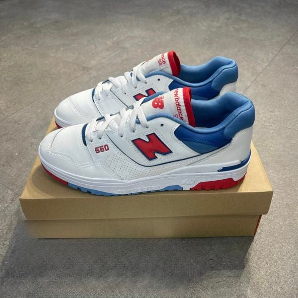 192 - Giày New Balance 550 White True Red Atlactic Blue - BB550NCH