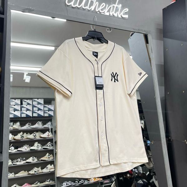 571 - Áo thun New Era Baseball Jersey Beige Short Sleeve - 13573571