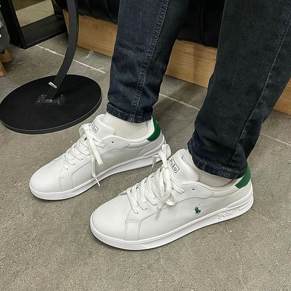 535 - Giày Polo Ralph Lauren Heritatage Court II màu trắng xanh - 0200017659K23