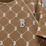 734 - Áo thun unisex cổ tròn MLB Jacquard Dia Monogram Brown - 3ATSM0144-43CAS