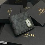 163 - Ví Coach Nam 3 In 1 Canvas Dáng Gập Vuông, Kèm Card Holder