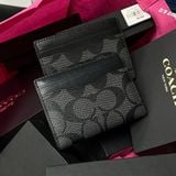 545 - Ví Coach Slim Bill Canvas Dáng Gập Đứng, Card Holder