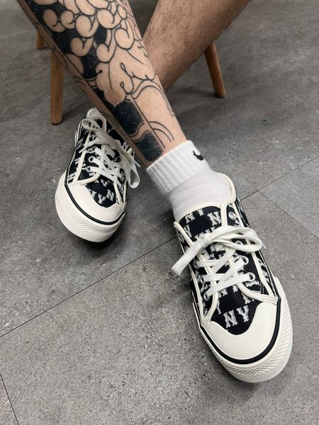 484 - Giày MLB Mule Playball Unisex Đế Bệt Dia Monogram Đen - 3AMUPBM3N-50BKS