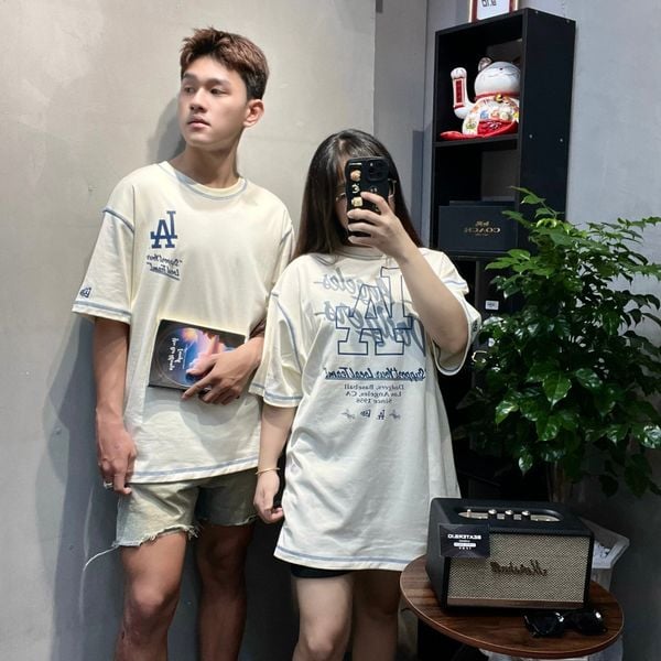 499 - Áo Thun New Era LA Support Kem - 13578452