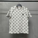 732 - Áo thun unisex cổ tròn MLB Jacquard Dia Monogram Grey - 3ATSM0144-50CRD