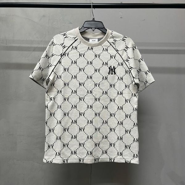 732 - Áo thun unisex cổ tròn MLB Jacquard Dia Monogram Grey - 3ATSM0144-50CRD