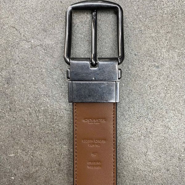 641 - Dây Thắt Lưng Nam COACH 38mm Khoá Đảo Chiều Đen Nâu - CQ009 QBLVW