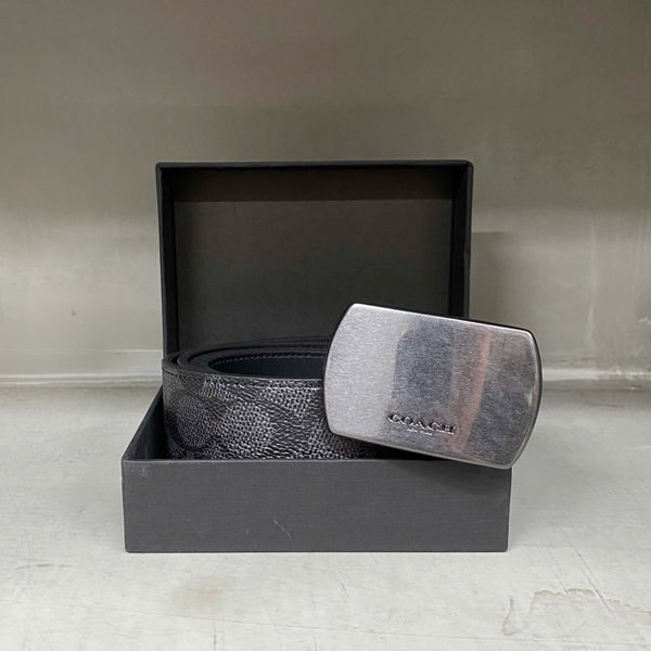 687 - Thắt Lưng Coach Plaque Buckle Cut To Size ‘Black