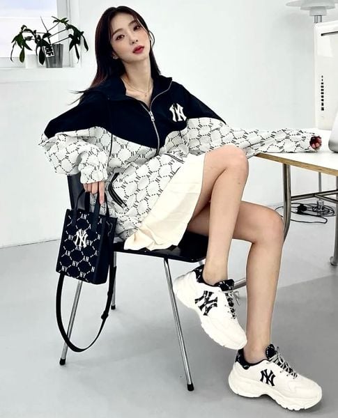 716 - Giày MLB BigBall Chunky Diamond Monogram New York Yankees Black - 3ASHCDM2N-50BKS