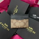 545 - Ví Coach Slim Bill Canvas Dáng Gập Đứng, Card Holder
