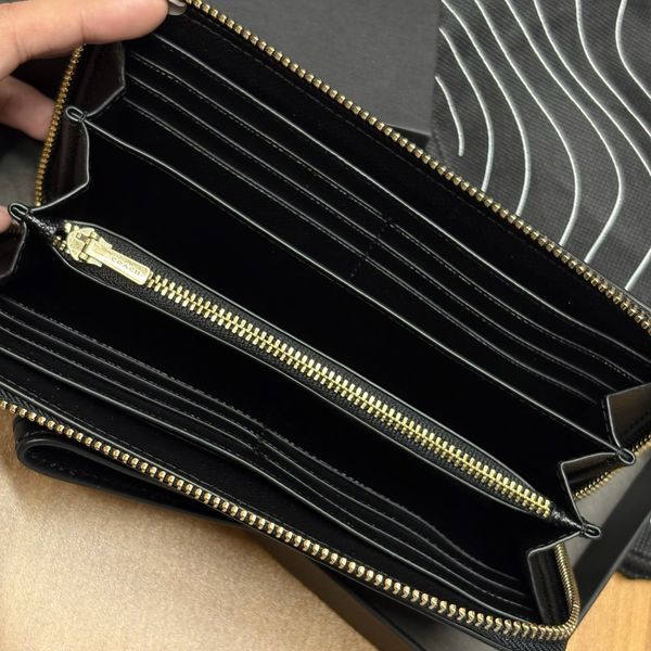 822 - Ví Coach dáng dài cầm tay khóa Zip Around Wallet 'Black' - C3441