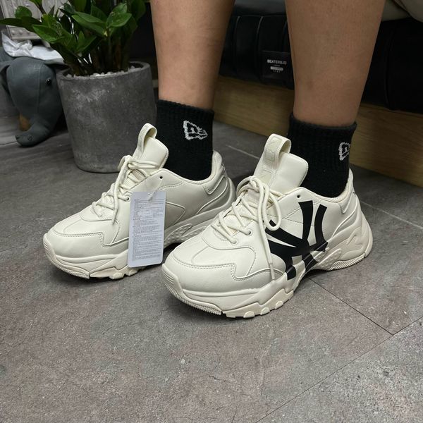 02 - Giày MLB Bigball Chunky NY Beige NewYork Yankees fullbox - 3ASHC101N-50BGS