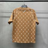 734 - Áo thun unisex cổ tròn MLB Jacquard Dia Monogram Brown - 3ATSM0144-43CAS