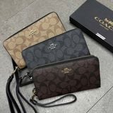 784 - Ví Coach Zip Signature Black - C4452